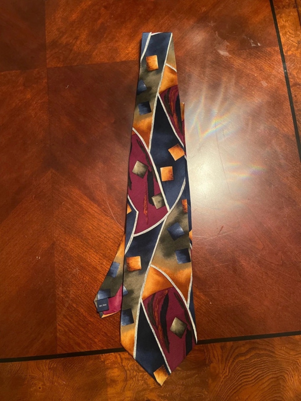 JT Beckett 100% Silk Geometric Multi-Color Men's Tie